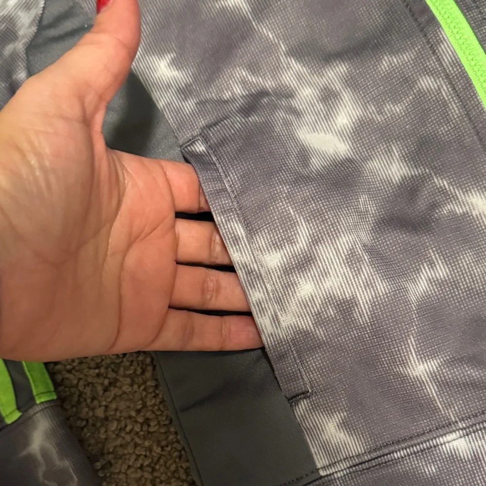 adidas Kids track jacket - Gray with Neon Green Accents